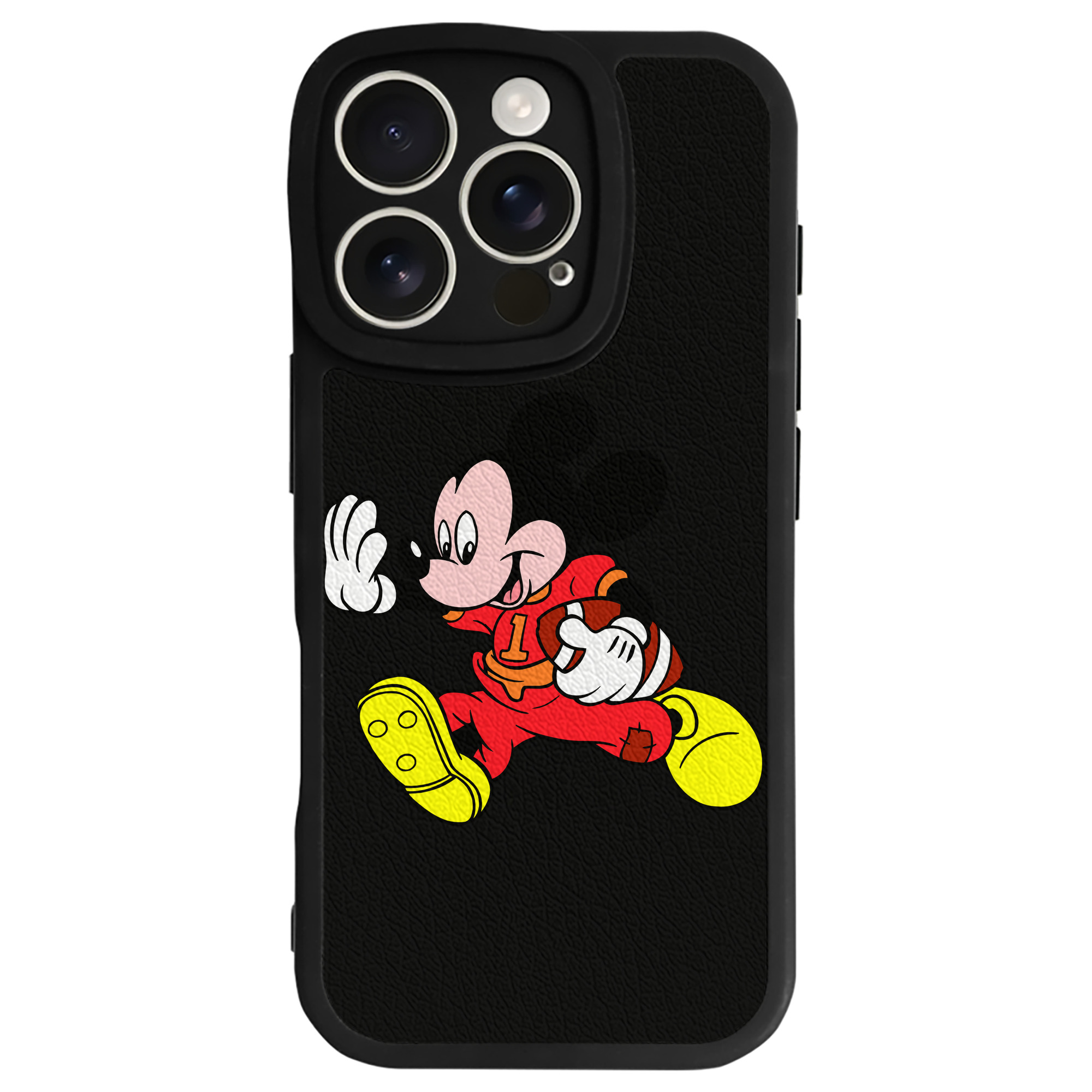 （画像用） ミッキーマウス Mickey Mouse 【iPhone 16シリーズ対応】シリコンスマホケース（レザー調） 材質：シリコン